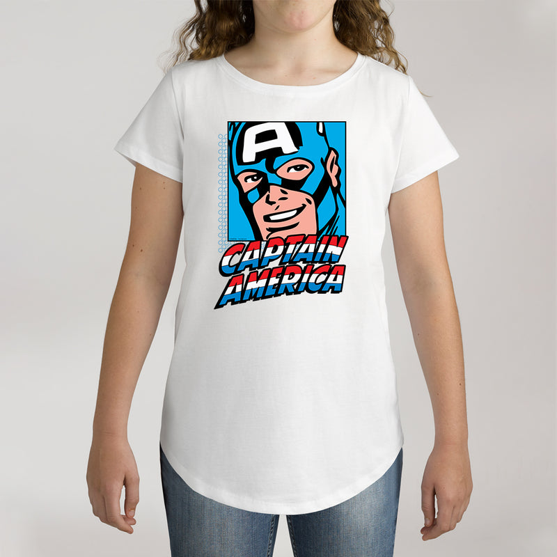 Twidla Girl's Marvel Captain America Cotton Tee