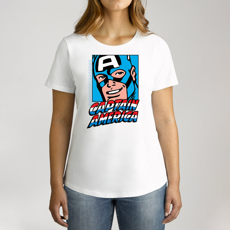 Twidla Women's Marvel Captain America Cotton Tee