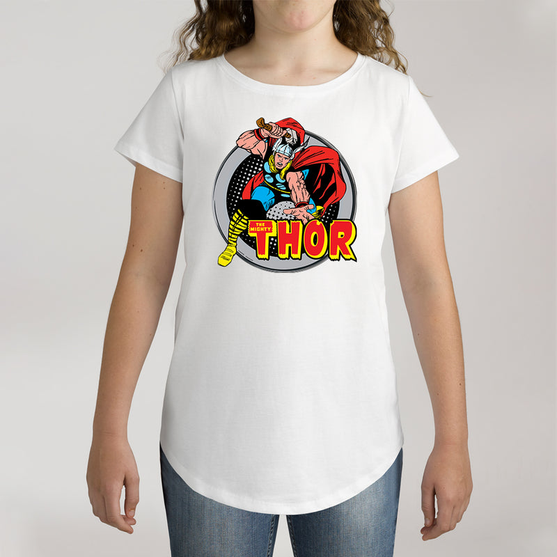 Twidla Girl's Marvel The Mighty Thor Action Cotton Tee