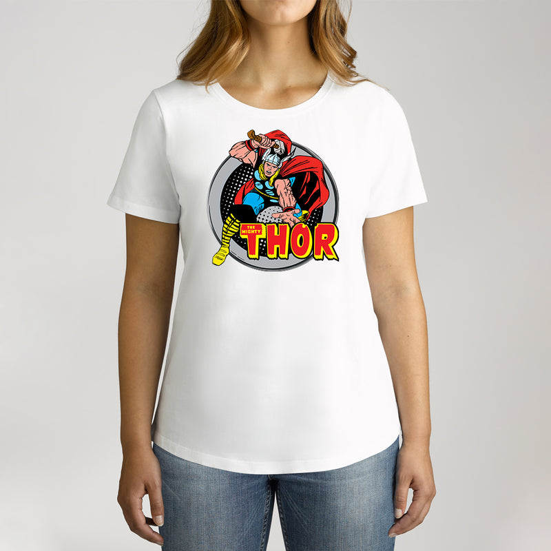 Twidla Women's Marvel The Mighty Thor Action Cotton Tee