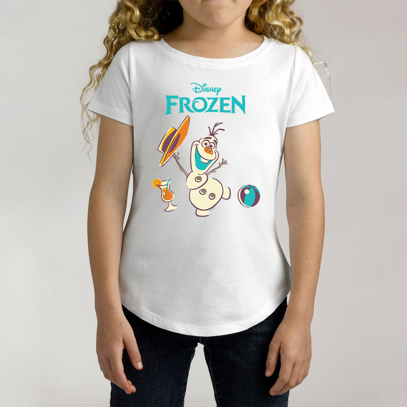Twidla Girl's Disney Frozen Olaf Holiday Cotton Tee