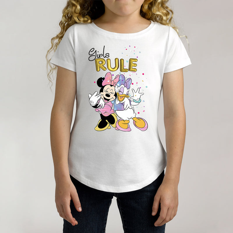 Twidla Girl's Disney Minnie Mouse Girls Rule Cotton Tee