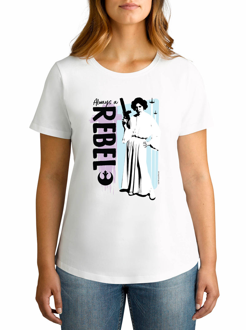 Twidla Women's Star Wars Always a Rebel T-Shirt