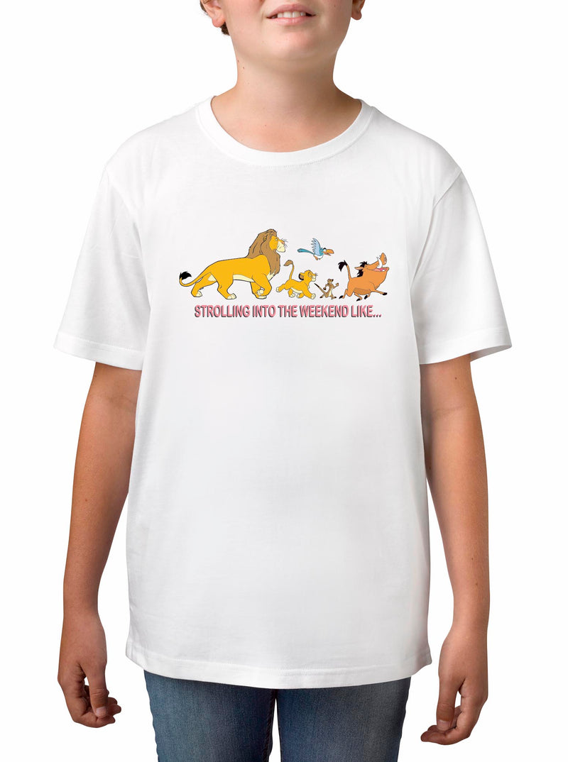 Twidla Boy's Lion King Strolling Into The Weekend  T-Shirt