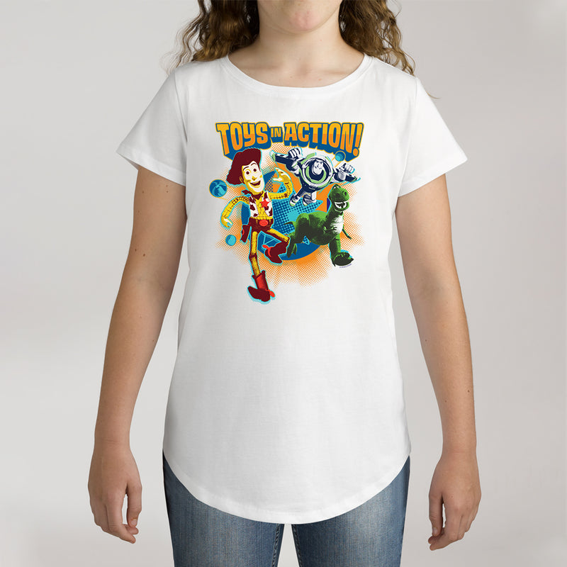 Twidla Girl's Disney Toy Story Toys In Action Cotton Tee
