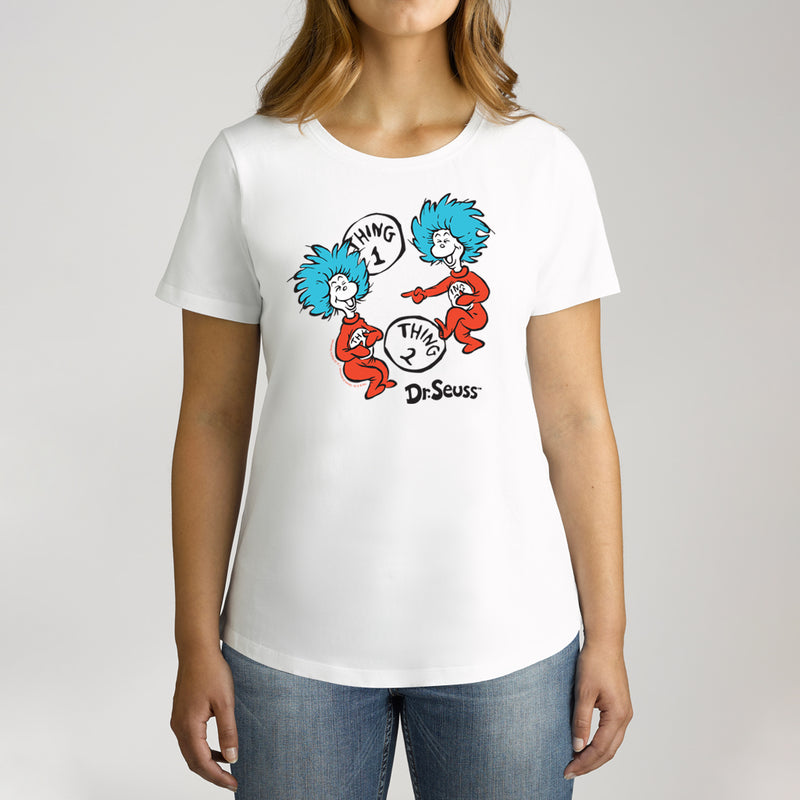 Twidla Women's Dr.Seuss 2 Things Cotton T-Shirt