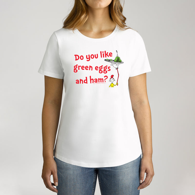 Twidla Women's Dr.Seuss Green Eggs & Ham Cotton T-Shirt