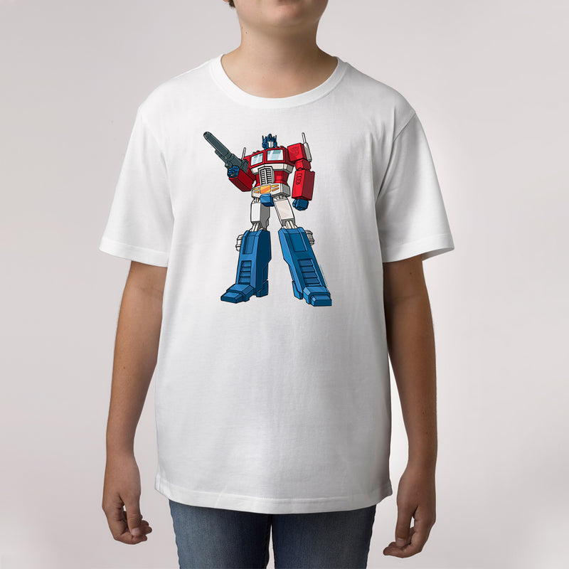 Twidla Boy's Transformers Optimus Prime Standing Strong Cotton Tee